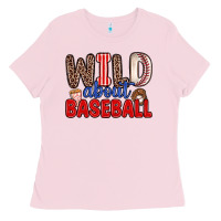 Bubblegum Pink wild about baseball Ladies Tee - Zillion Design Studio