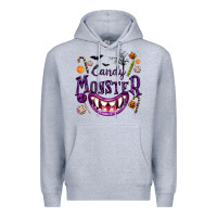 Heather Grey Candy Monster Premium Hoodie - texasbilliewilder