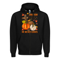 Black fall for jesus he never leaves Zipper Hoodie - MaliasSmallBusiness