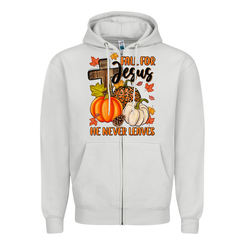 Fall For Jesus He Never Leaves Zipper Hoodie by MaliasSmallBusiness | Teevron