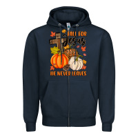 Navy fall for jesus he never leaves Zipper Hoodie - MaliasSmallBusiness