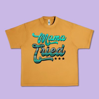 Mama Tried Aztec Turquoise Urban Heavy Tee Designed By Adodesignshop