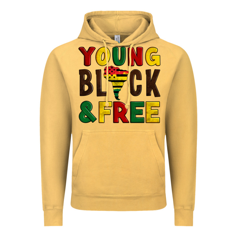 Young Black And Free Vintage Hoodie by Artiststas | Teevron