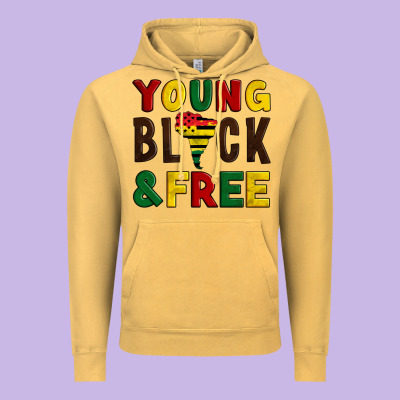 Young Black And Free Vintage Hoodie Designed By Artiststas