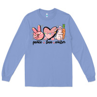 Colony Blue peace love easter Long Sleeve Tee - MaliasSmallBusiness
