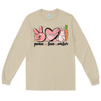Mushroom peace love easter Long Sleeve Tee - MaliasSmallBusiness