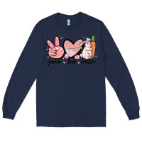 Navy peace love easter Long Sleeve Tee - MaliasSmallBusiness