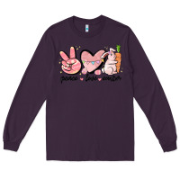 Plum peace love easter Long Sleeve Tee - MaliasSmallBusiness
