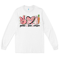White peace love easter Long Sleeve Tee - MaliasSmallBusiness