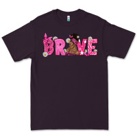 Plum Breast Cancer Brave with Afro Woman Premium Tee - texasbilliewilder