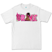 White Breast Cancer Brave with Afro Woman Premium Tee - texasbilliewilder