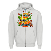 Dove Grey grateful thankful blessed Zipper Hoodie - MaliasSmallBusiness
