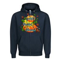 Navy grateful thankful blessed Zipper Hoodie - MaliasSmallBusiness