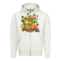 Oatmeal Heather grateful thankful blessed Zipper Hoodie - MaliasSmallBusiness