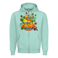 Seafoam grateful thankful blessed Zipper Hoodie - MaliasSmallBusiness