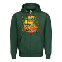 Sports Green grateful thankful blessed Zipper Hoodie - MaliasSmallBusiness