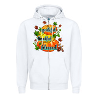 White grateful thankful blessed Zipper Hoodie - MaliasSmallBusiness