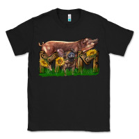 Black Western Mom With Duroc Pig And Baby Pig Classic Tee - LillyAllenDesigns