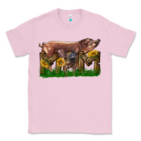 Bubblegum Pink Western Mom With Duroc Pig And Baby Pig Classic Tee - LillyAllenDesigns