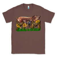 Chestnut Western Mom With Duroc Pig And Baby Pig Classic Tee - LillyAllenDesigns