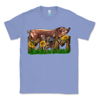 Colony Blue Western Mom With Duroc Pig And Baby Pig Classic Tee - LillyAllenDesigns