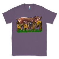 Lavender Western Mom With Duroc Pig And Baby Pig Classic Tee - LillyAllenDesigns