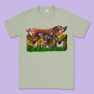 Western Mom With Duroc Pig And Baby Pig Classic Tee Designed By Lillyallendesigns