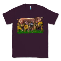 Plum Western Mom With Duroc Pig And Baby Pig Classic Tee - LillyAllenDesigns