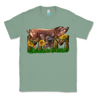 Sage Western Mom With Duroc Pig And Baby Pig Classic Tee - LillyAllenDesigns