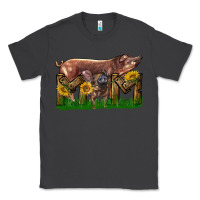 Smoke Western Mom With Duroc Pig And Baby Pig Classic Tee - LillyAllenDesigns