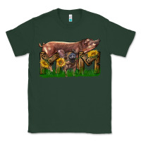 Sports Green Western Mom With Duroc Pig And Baby Pig Classic Tee - LillyAllenDesigns