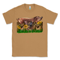 Toasted Coconut Western Mom With Duroc Pig And Baby Pig Classic Tee - LillyAllenDesigns