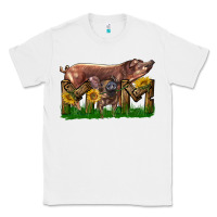 White Western Mom With Duroc Pig And Baby Pig Classic Tee - LillyAllenDesigns