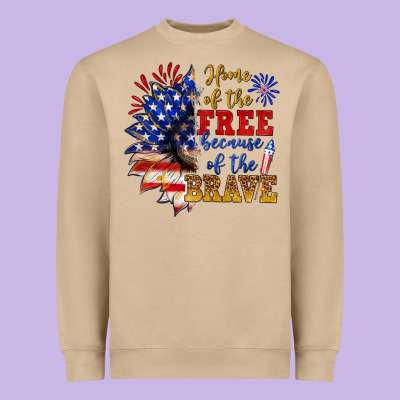 Home Of The Free Because Of The Brave Heavyweight Sweatshirt Designed By Nancycooperartshop