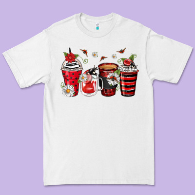 Ladybug Coffee Cups Premium Tee Designed By Zillion Design Studio