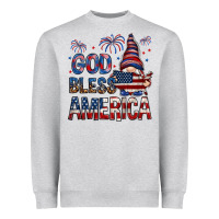 Heather Grey god bless america Heavyweight Sweatshirt - NancyCooperArtShop