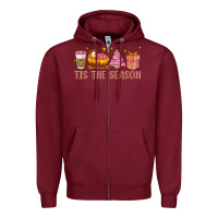 Burgundy tis the season Zipper Hoodie - MaliasSmallBusiness
