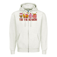 Oatmeal Heather tis the season Zipper Hoodie - MaliasSmallBusiness