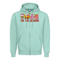 Seafoam tis the season Zipper Hoodie - MaliasSmallBusiness