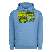 Pigment Pebble Blue Camper Happy St. Patrick's Day Urban Hoodie - CowGirlArtShop