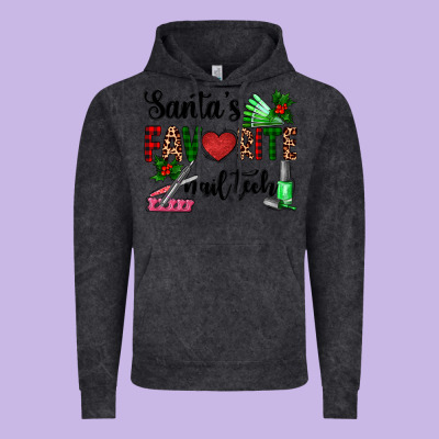 Santa's Favorite Nail Tech Vintage Hoodie Designed By Adodesignshop