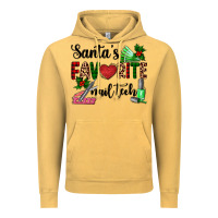 Vintage Mustard santa's favorite nail tech Vintage Hoodie - AdoDesignShop