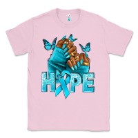 Bubblegum Pink hope tealribbonovarian cancer nails Classic Tee - NancyCooperArtShop