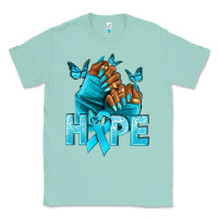 Seafoam hope tealribbonovarian cancer nails Classic Tee - NancyCooperArtShop