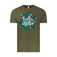 Vintage Olive hello winter Vintage Tee - AdoDesignShop