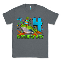 Charcoal Heather birthday boy frog age 4 Classic Tee - LillyAllenDesigns