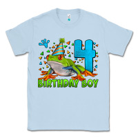 Dusty Blue birthday boy frog age 4 Classic Tee - LillyAllenDesigns