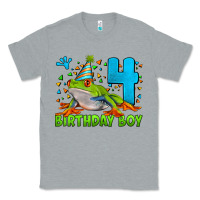 Heather Grey birthday boy frog age 4 Classic Tee - LillyAllenDesigns
