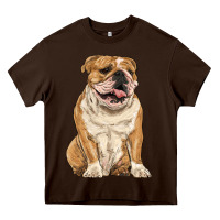 Chocolate Brown english bulldog Heavy Core Tee - RanaPortraitStore