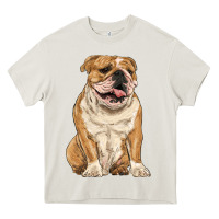 Cream english bulldog Heavy Core Tee - RanaPortraitStore